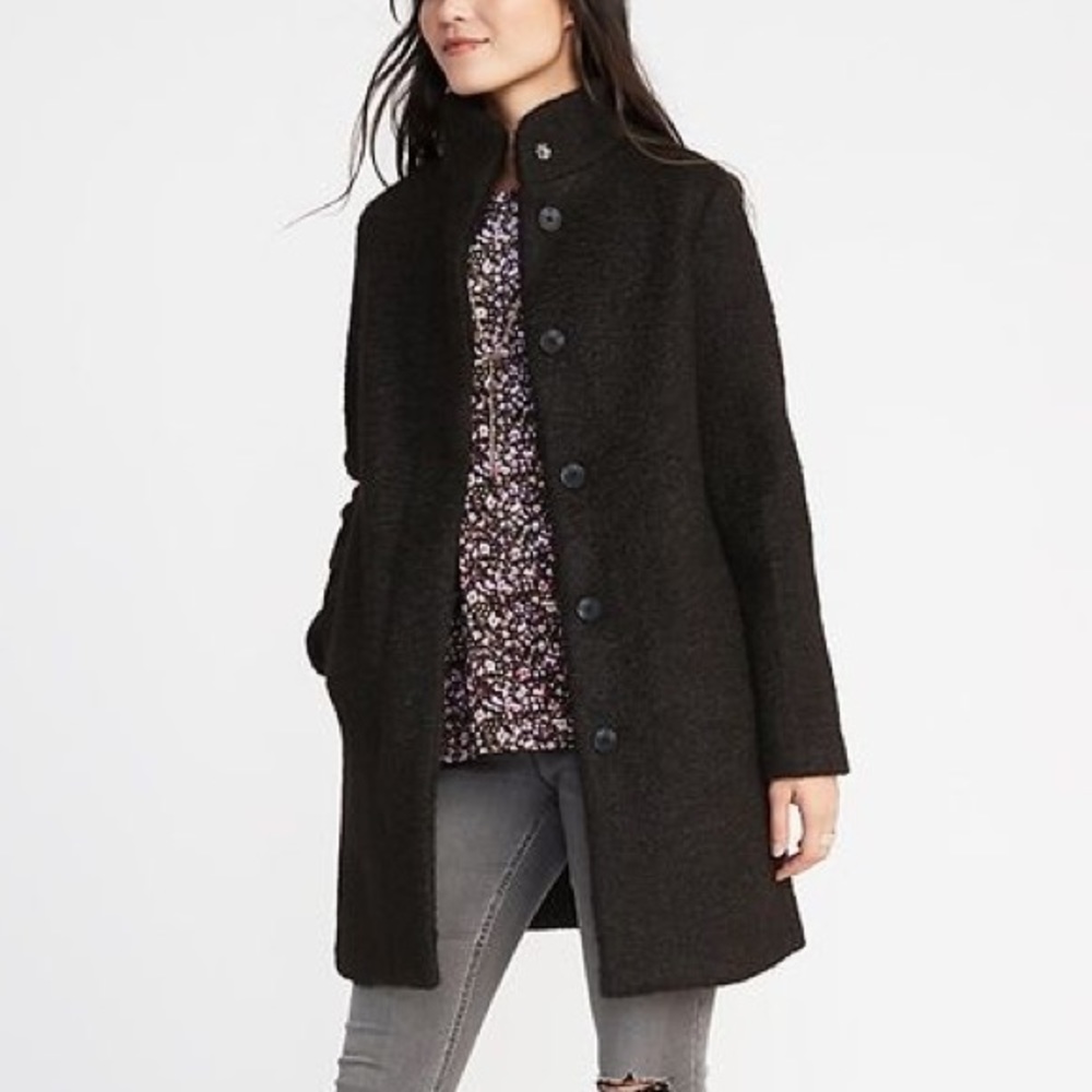Old Navy Black Boucle Coat